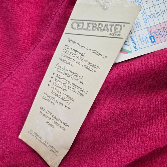 80s Vintage Bright Pink Button Down Long Robe Loungewear Sleepwear Size 20W - Picture 8 of 14